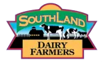 It’s the Southland Dairy Farmers logo, showing a colorful badge with dairy cows and farm silhouettes.