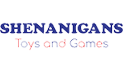 A graphic reading &ldquo;SHENANIGANS&rdquo; with red-white-blue stripes and ribbon-like icons above a striped band.